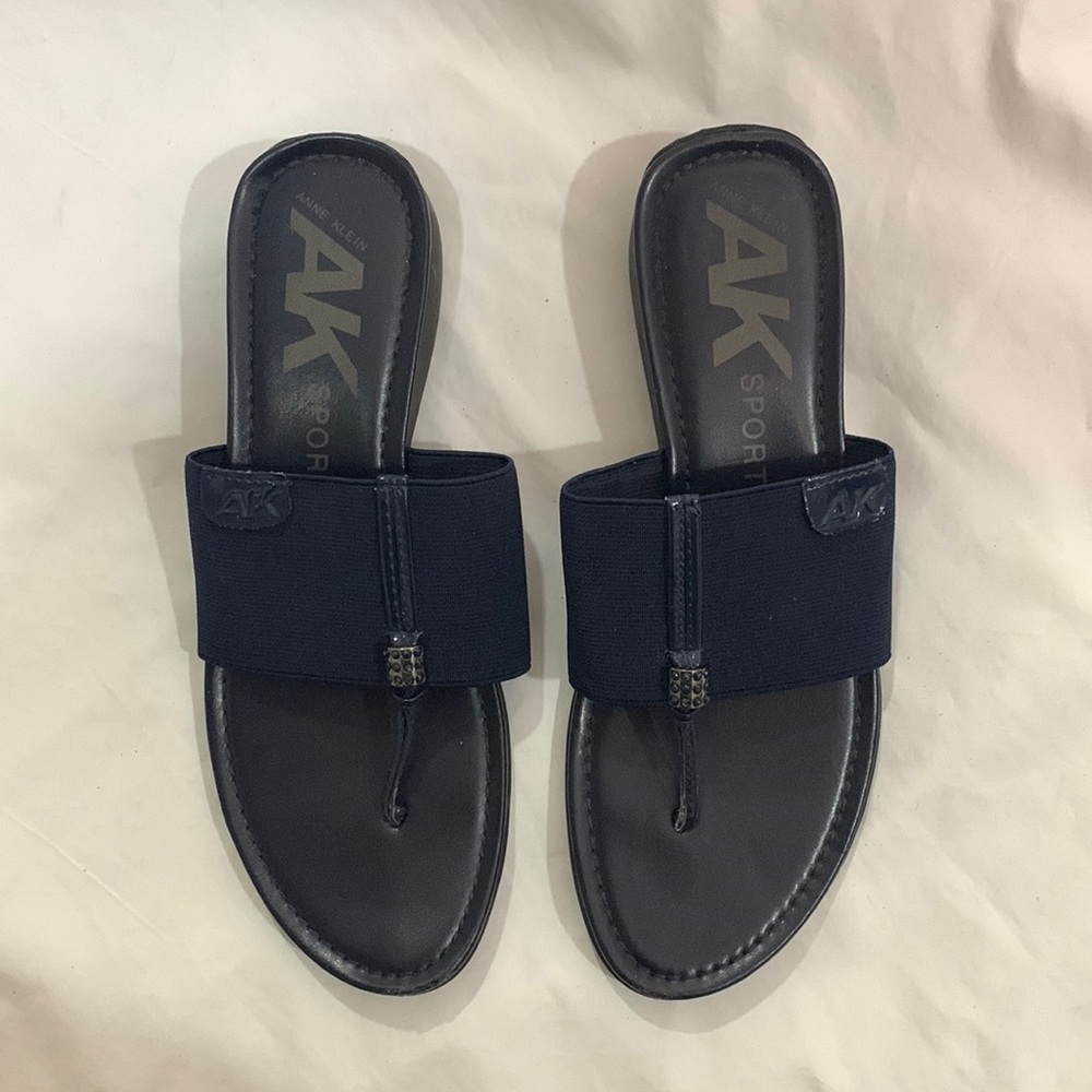 🔥1/2 of Summer Sale!🔥 ANNE KLEIN Dark Blue SPORT Stretch SANDALS